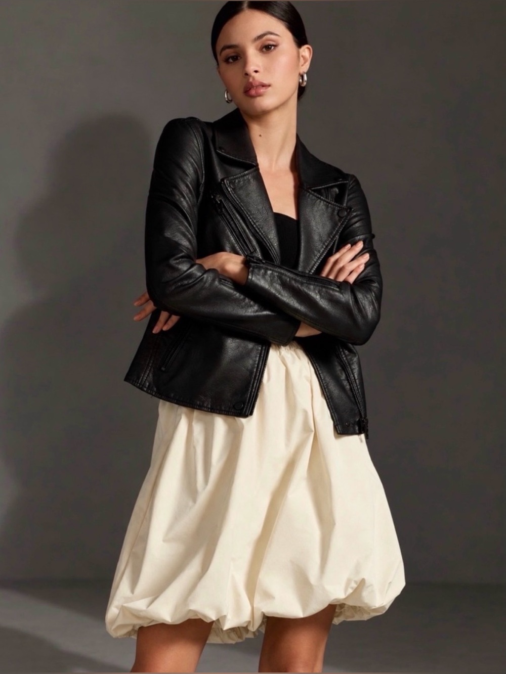 BLANK NYC Black Vegan Leather Moto Biker Jacket XS